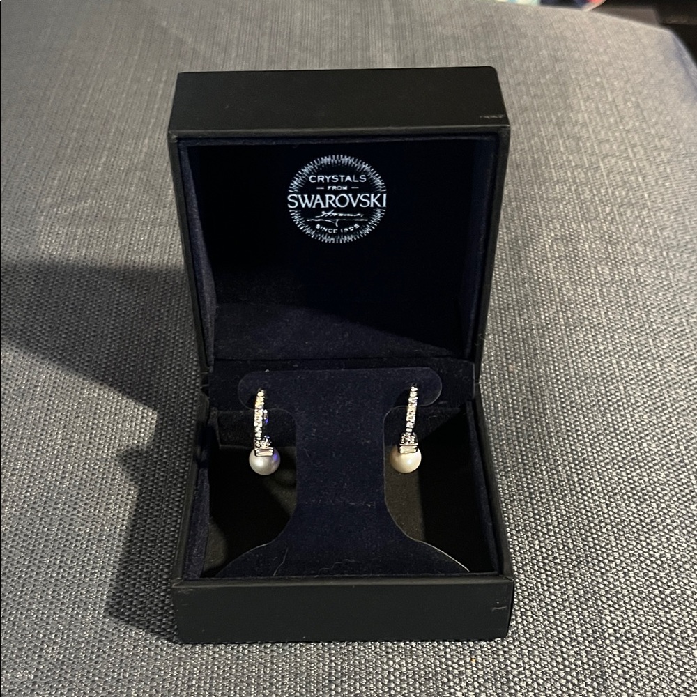 Simply Vera Vera Wang Swarovski Silver and White Pearl Earrings